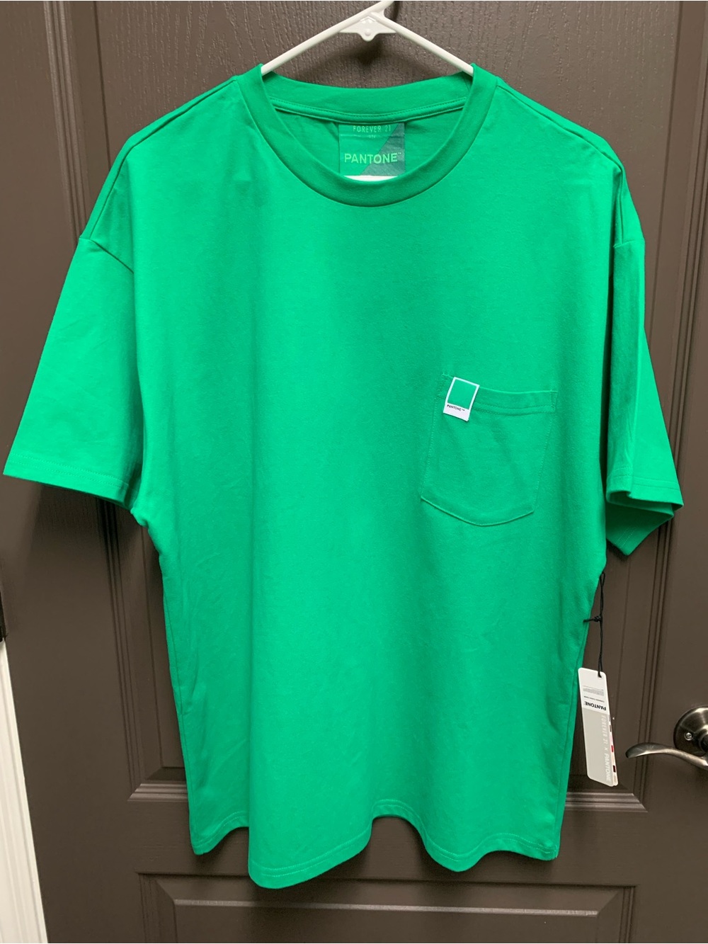 Forever 21 Men's Pantone Short Sleeve Crewneck T-Shirt - Green, Large